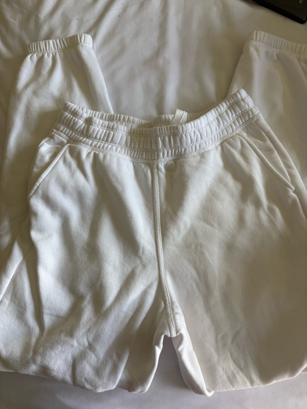 Calvin Klein Performance White Fleece-Lined Sweatpants